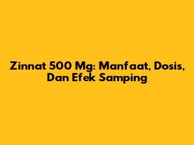 Zinnat 500 Mg: Manfaat, Dosis, Dan Efek Samping